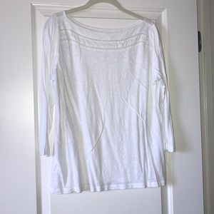 LOFT Boat Neck lace embellished 3/4 sleeve tee
